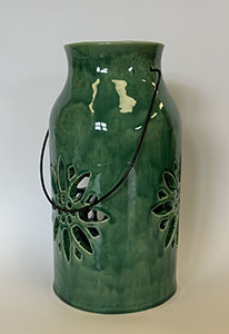 Image of Gabrielle Perry's clay vessel, Blossoms in Verdant Illumination.